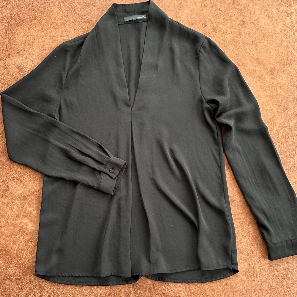 Ro & De Blouse, Black, Women's XS